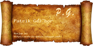 Patrik Gábor névjegykártya